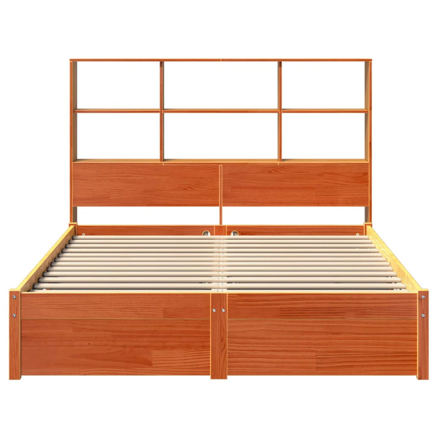 Bed Frame with Storage Headboard Wax Brown 160 x 200 cm