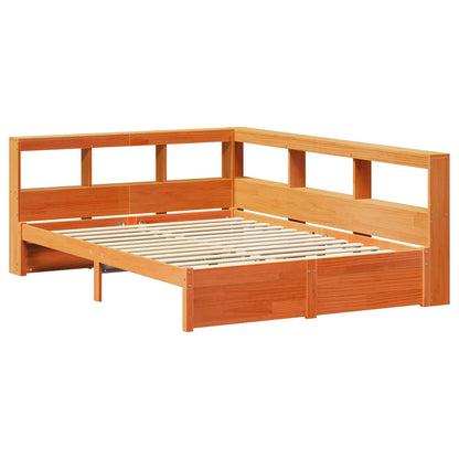 Bookcase Bed 2 pcs Wax Brown 200 x 160 cm Solid Pine Wood