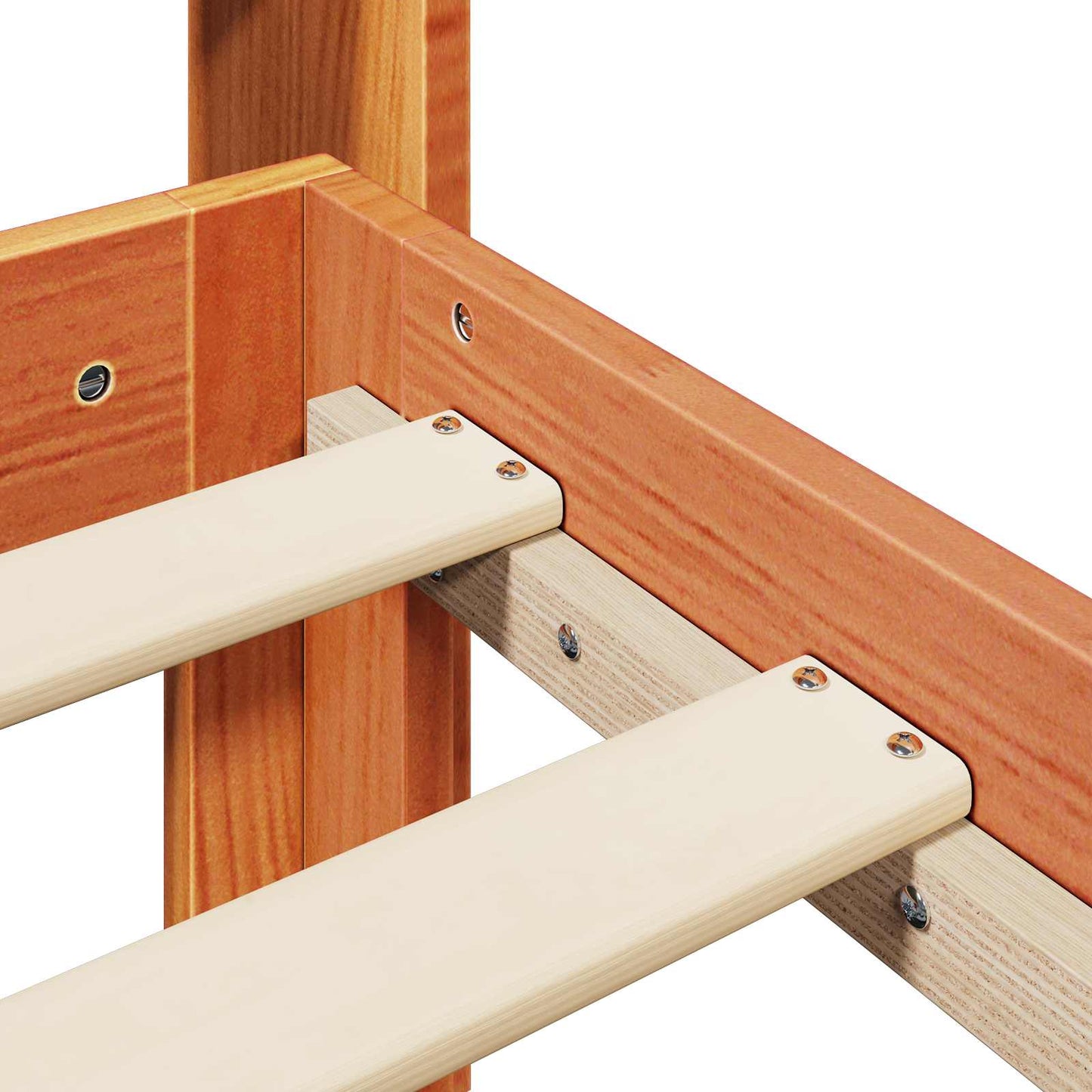 Bed Frame with Headboard Wax Brown 150 x 200 cm Solid Pine Wood