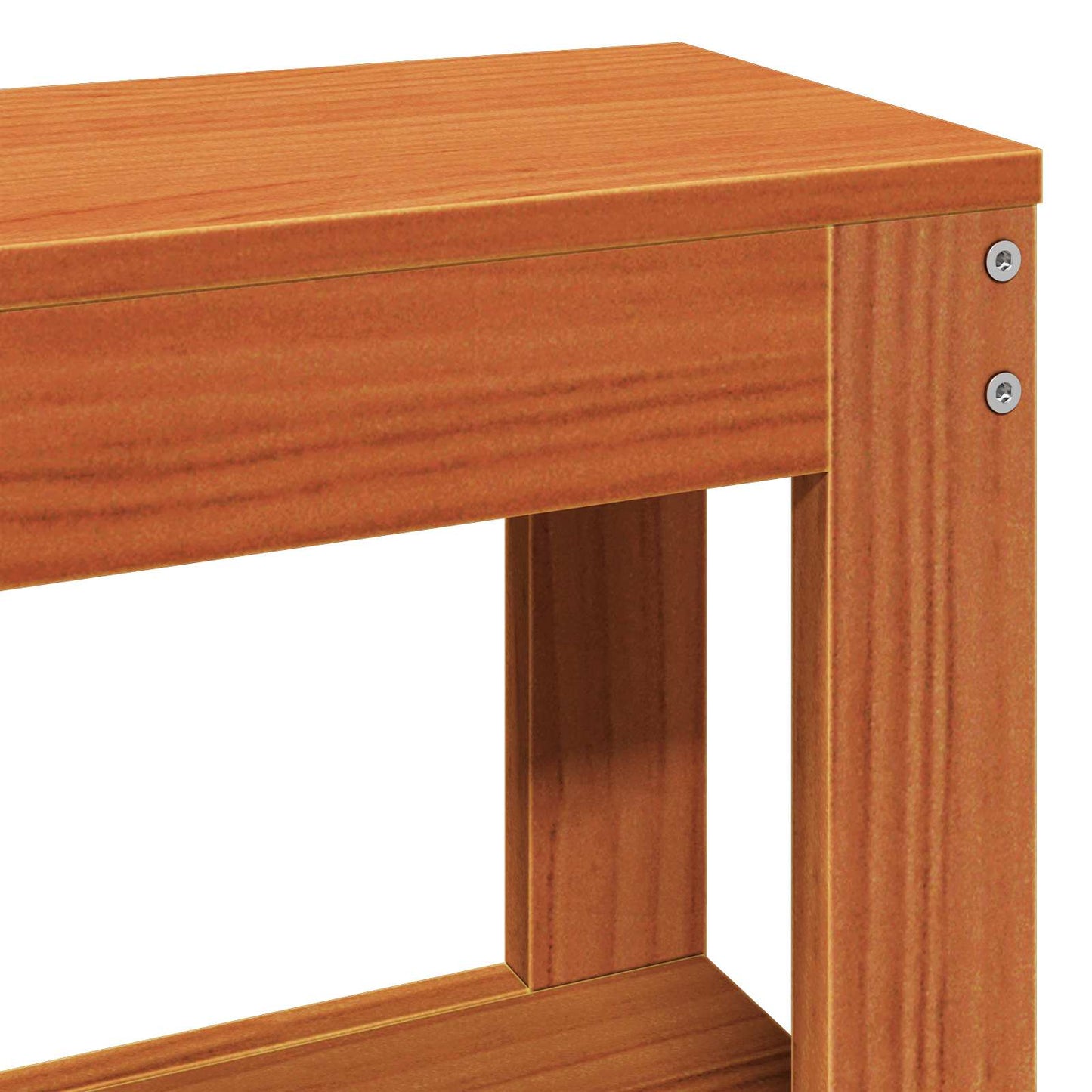 Bed Frame with Headboard Wax Brown 200 x 200 cm Solid Pine Wood