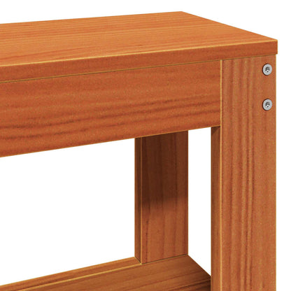 Bed Frame with Headboard Wax Brown 200 x 200 cm Solid Pine Wood