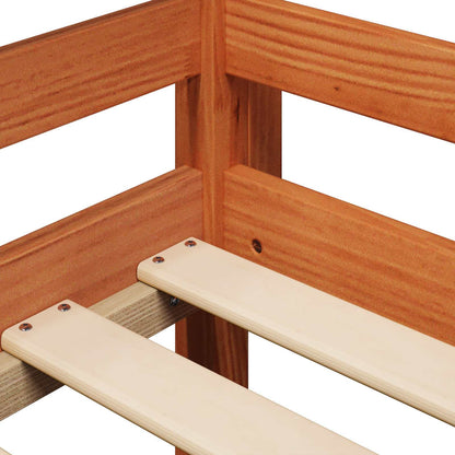 Loft Bed Frame Wax Brown 90 x 190 cm Solid Pine Wood