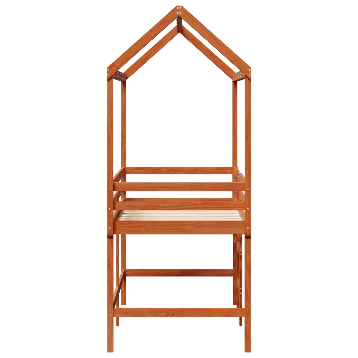 Loft Bed Frame Wax Brown 90 x 190 cm Solid Pine Wood
