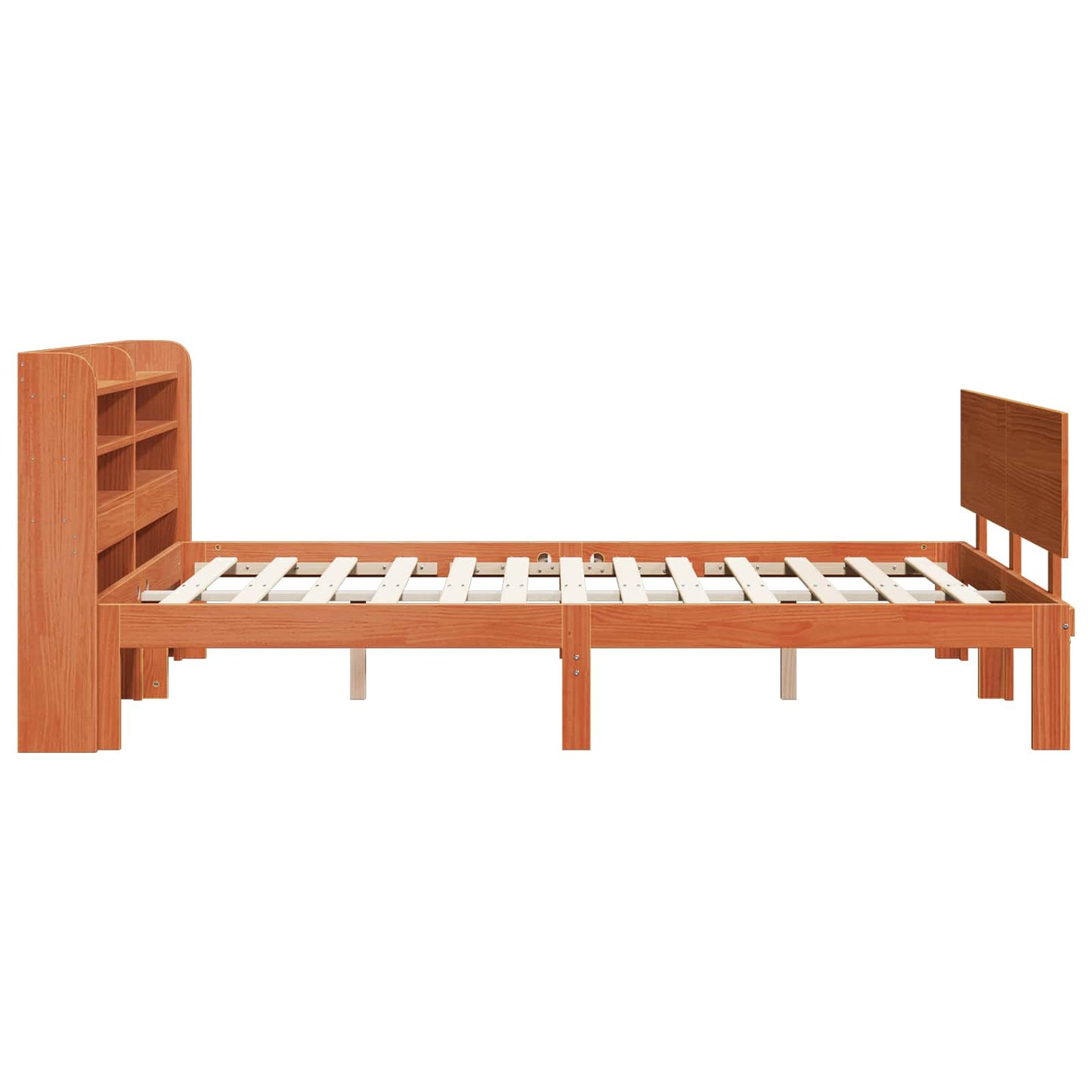 Bed Frame with Headboard 2 pcs Wax Brown Solid Pine Wood