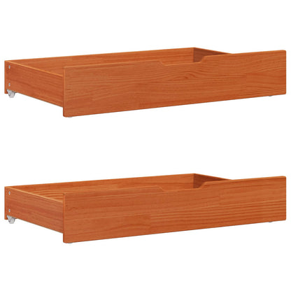 Bed Frame with Headboard Wax Brown 70 x 190 cm Solid Pine Wood