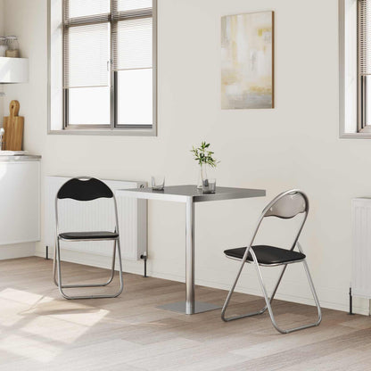 Folding Chair 2 pcs Black and Grey 48 x 43.5 x 81 cm