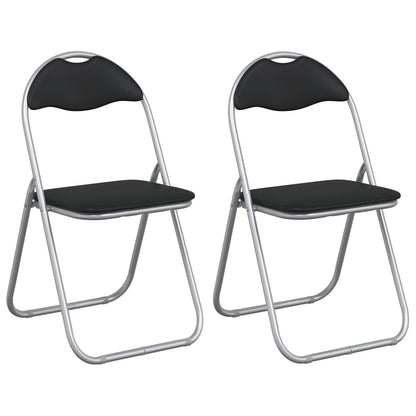 Folding Chair 2 pcs Black and Grey 48 x 43.5 x 81 cm