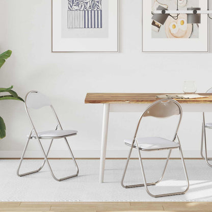 Folding Chair 2 pcs White and Grey 48 x 43.5 x 81 cm