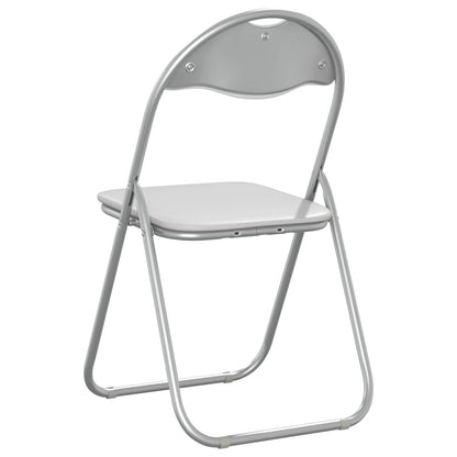 Folding Chair 2 pcs White and Grey 48 x 43.5 x 81 cm