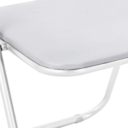 Folding Chair 2 pcs White and Grey 48 x 43.5 x 81 cm