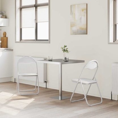 Folding Chair 2 pcs White and Grey 48 x 43.5 x 81 cm