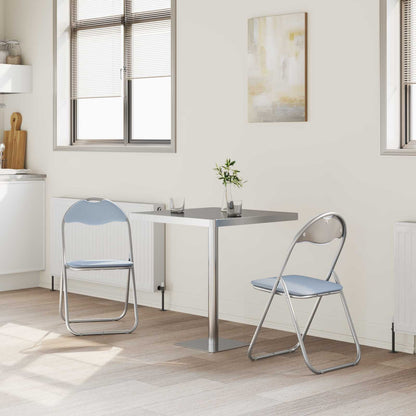 Folding Chair 2 pcs Grey 48 x 43.5 x 81 cm Faux Leather