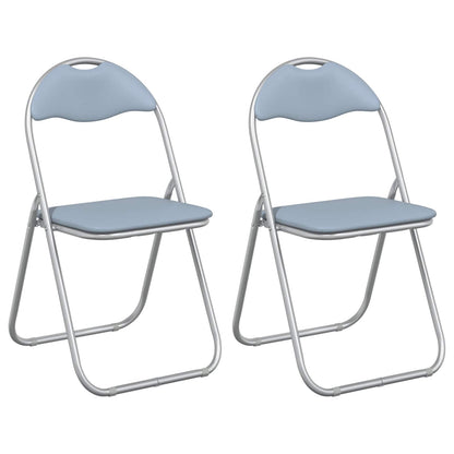 Folding Chair 2 pcs Grey 48 x 43.5 x 81 cm Faux Leather
