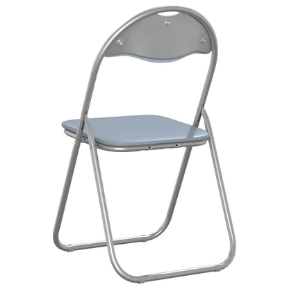 Folding Chair 2 pcs Grey 48 x 43.5 x 81 cm Faux Leather