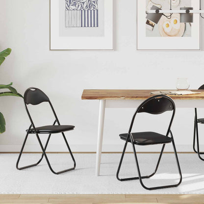 Folding Chair 2 pcs Black 48 x 43.5 x 81 cm Faux Leather
