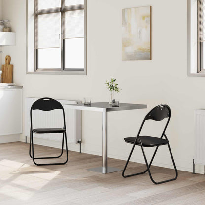 Folding Chair 2 pcs Black 48 x 43.5 x 81 cm Faux Leather