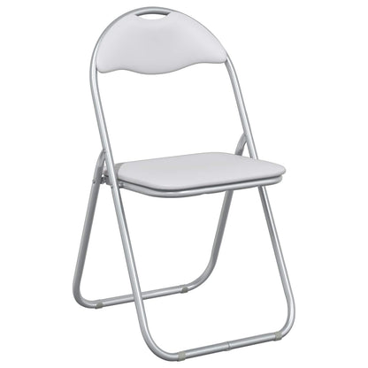 Folding Chair 8 pcs White and Grey 48 x 43.5 x 81 cm