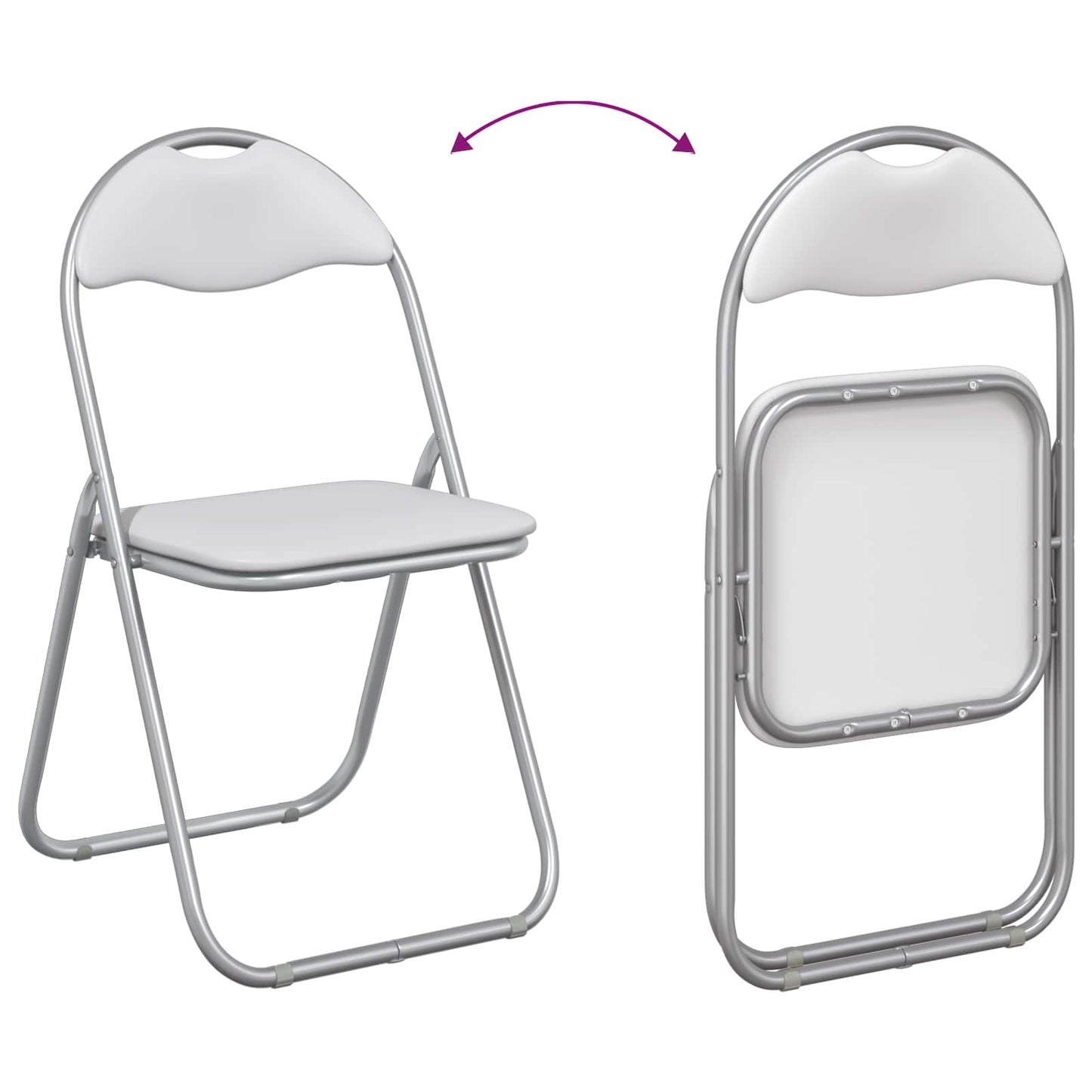Folding Chair 8 pcs White and Grey 48 x 43.5 x 81 cm