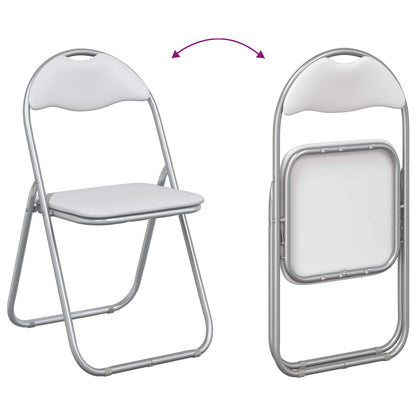 Folding Chair 8 pcs White and Grey 48 x 43.5 x 81 cm