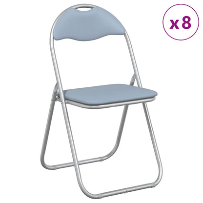 Folding Chair 8 pcs Grey 48 x 43.5 x 81 cm Faux Leather