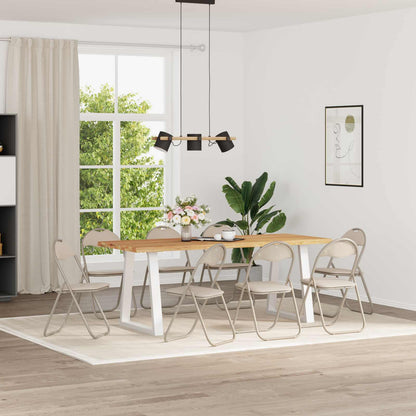 Folding Chair 8 pcs Sand 48 x 43.5 x 81 cm Faux Leather