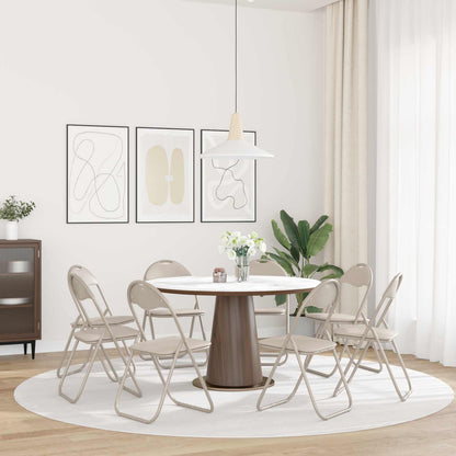 Folding Chair 8 pcs Sand 48 x 43.5 x 81 cm Faux Leather