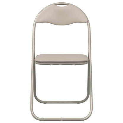 Folding Chair 8 pcs Sand 48 x 43.5 x 81 cm Faux Leather
