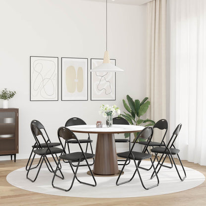 Folding Chair 8 pcs Black 48 x 43.5 x 81 cm Faux Leather