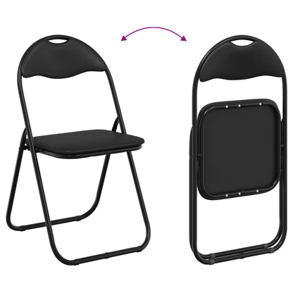 Folding Chair 8 pcs Black 48 x 43.5 x 81 cm Faux Leather