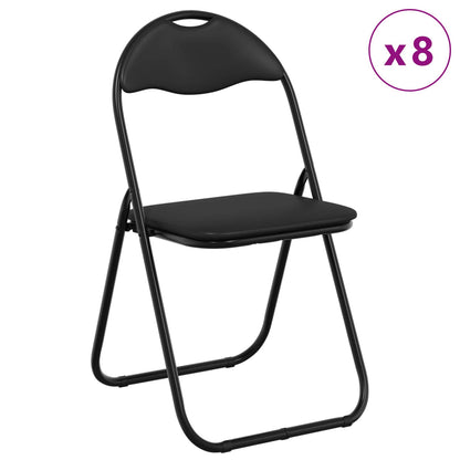 Folding Chair 8 pcs Black 48 x 43.5 x 81 cm Faux Leather