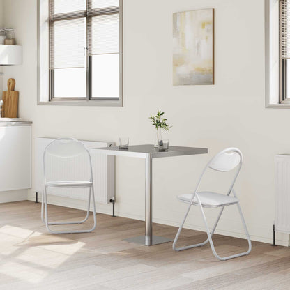 Folding Chair 2 pcs White 48 x 43.5 x 81 cm Faux Leather