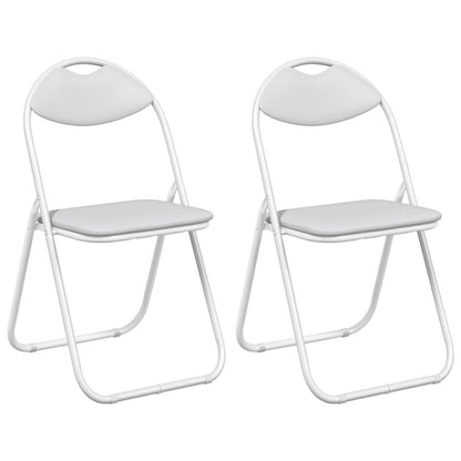 Folding Chair 2 pcs White 48 x 43.5 x 81 cm Faux Leather