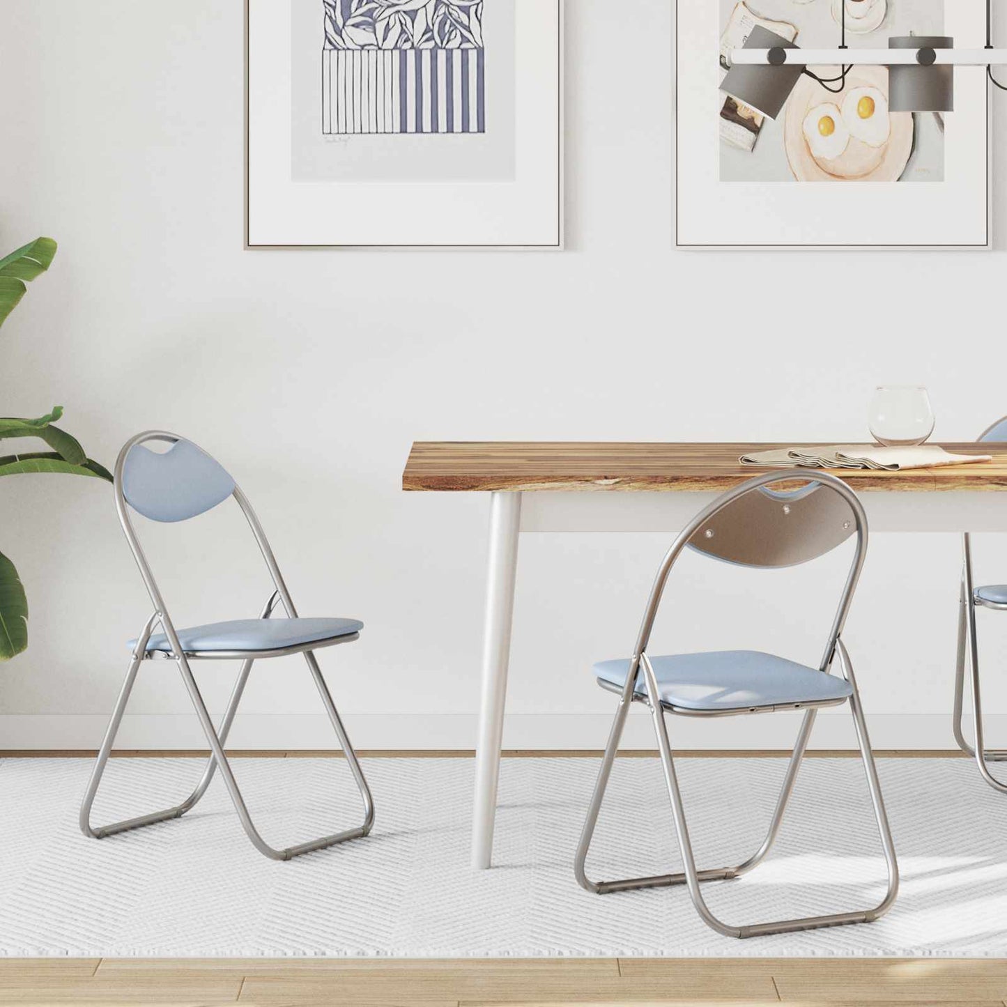 Folding Chair 2 pcs Grey 48 x 43.5 x 81 cm Faux Leather