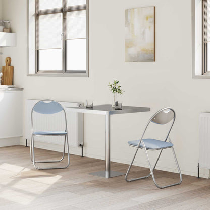 Folding Chair 2 pcs Grey 48 x 43.5 x 81 cm Faux Leather