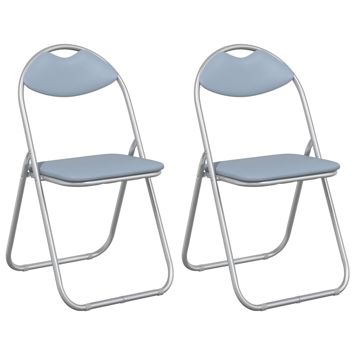 Folding Chair 2 pcs Grey 48 x 43.5 x 81 cm Faux Leather