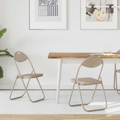 Folding Chair 2 pcs Sand 48 x 43.5 x 81 cm Faux Leather
