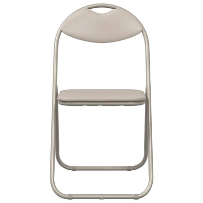 Folding Chair 2 pcs Sand 48 x 43.5 x 81 cm Faux Leather