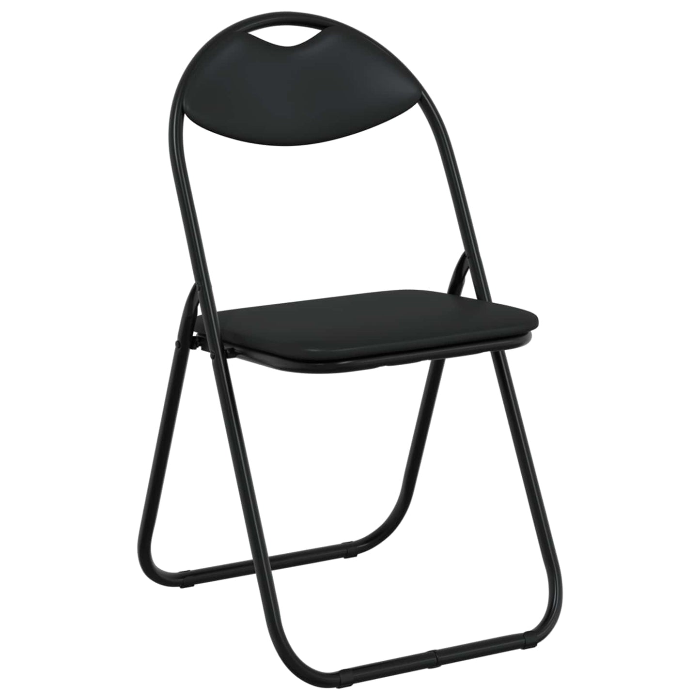 Folding Chair 2 pcs Black 48 x 43.5 x 81 cm Faux Leather