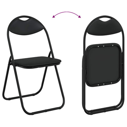 Folding Chair 2 pcs Black 48 x 43.5 x 81 cm Faux Leather
