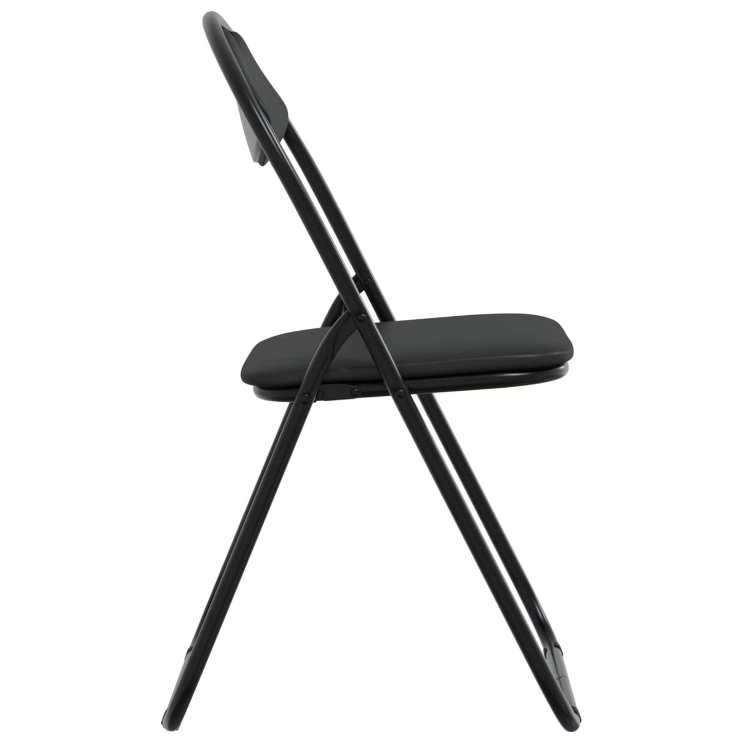 Folding Chair 2 pcs Black 48 x 43.5 x 81 cm Faux Leather