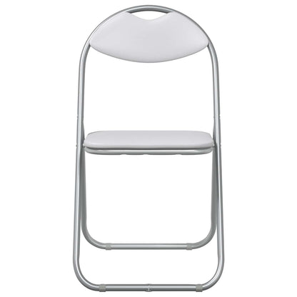 Folding Chair 8 pcs White and Grey 48 x 43.5 x 81 cm