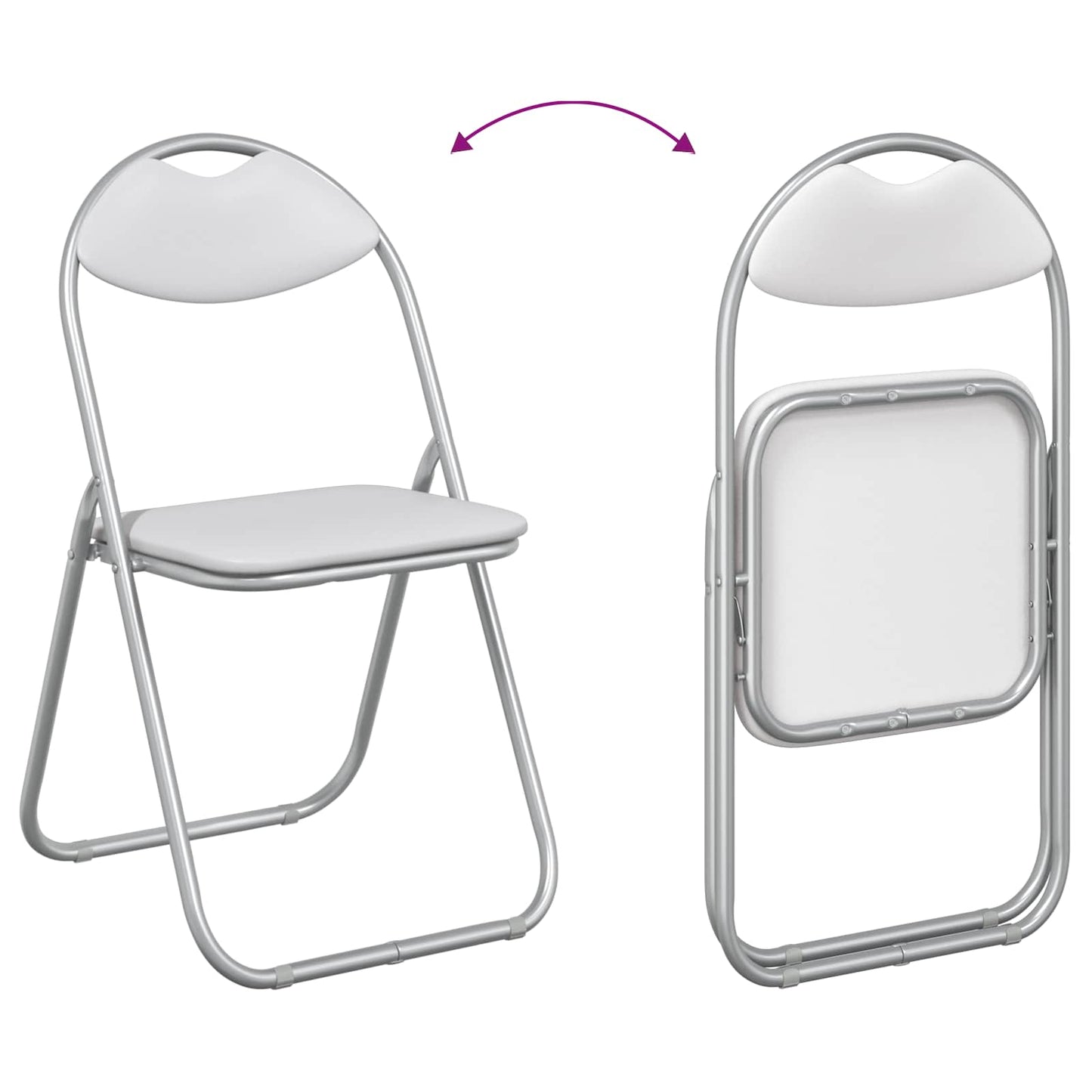 Folding Chair 8 pcs White and Grey 48 x 43.5 x 81 cm