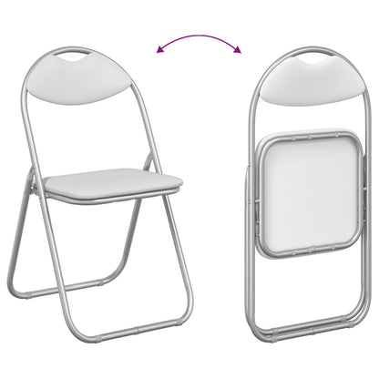 Folding Chair 8 pcs White and Grey 48 x 43.5 x 81 cm