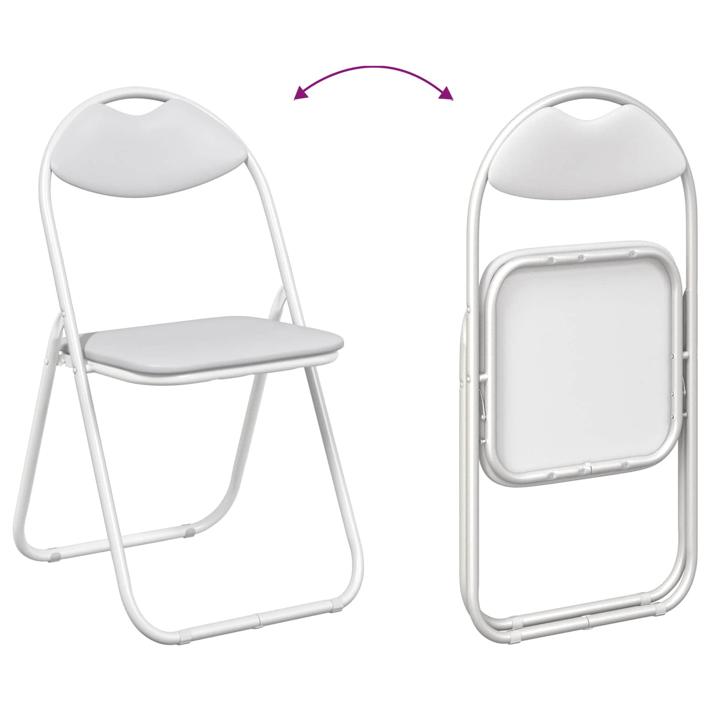 Folding Chair 8 pcs White 48 x 43.5 x 81 cm Faux Leather