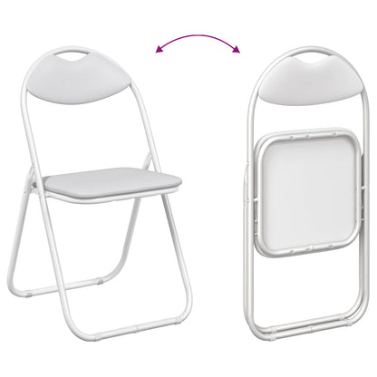 Folding Chair 8 pcs White 48 x 43.5 x 81 cm Faux Leather