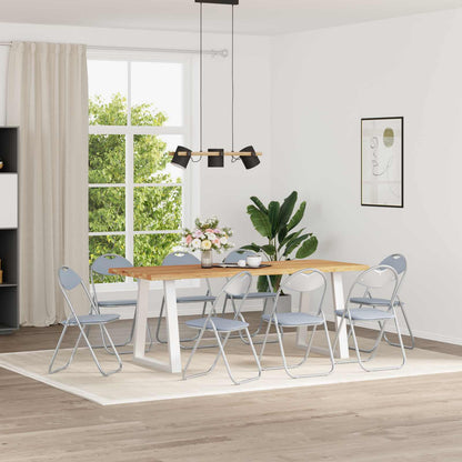 Folding Chair 8 pcs Grey 48 x 43.5 x 81 cm Faux Leather