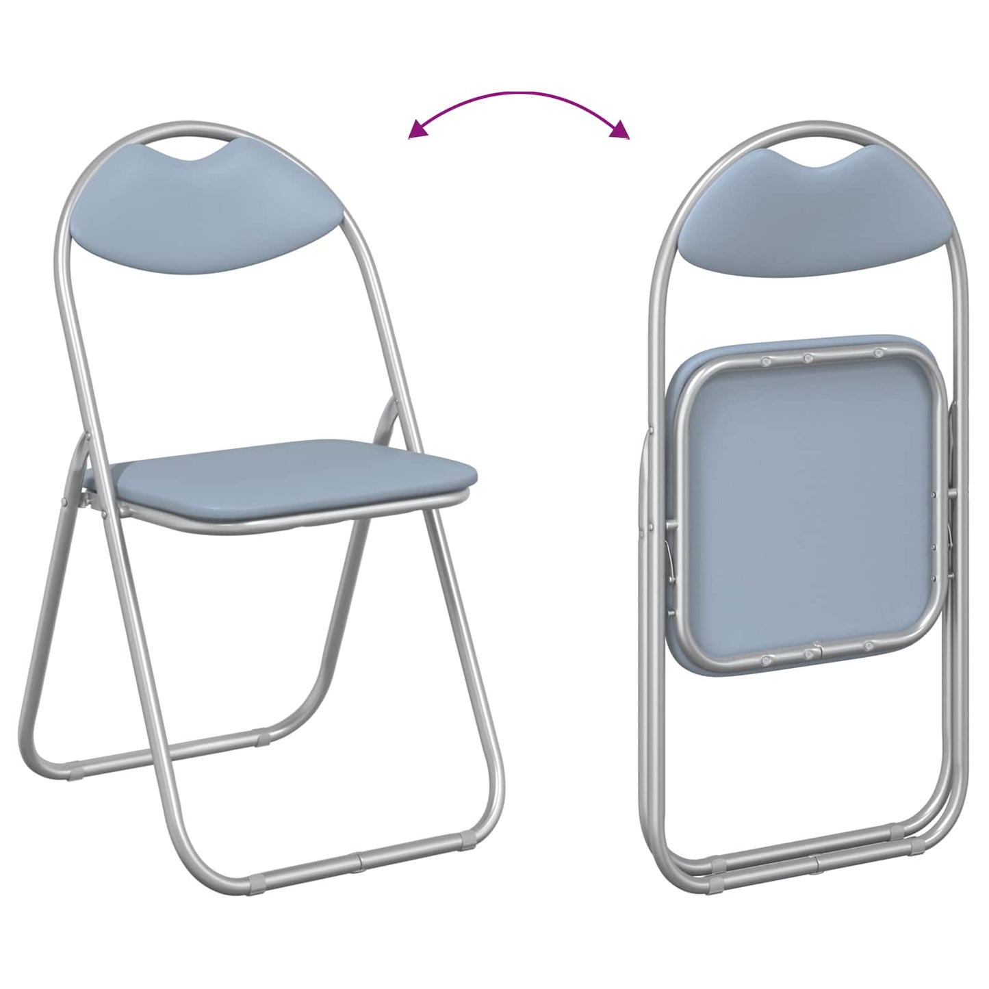 Folding Chair 8 pcs Grey 48 x 43.5 x 81 cm Faux Leather
