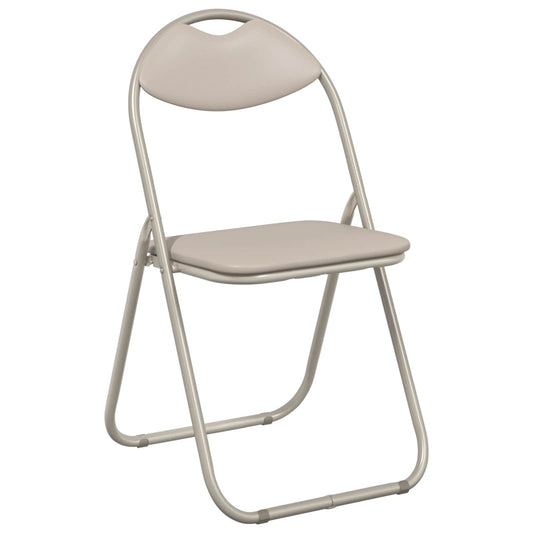 Folding Chair 8 pcs Faux Leather Sand 48 x 43.5 x 81 cm