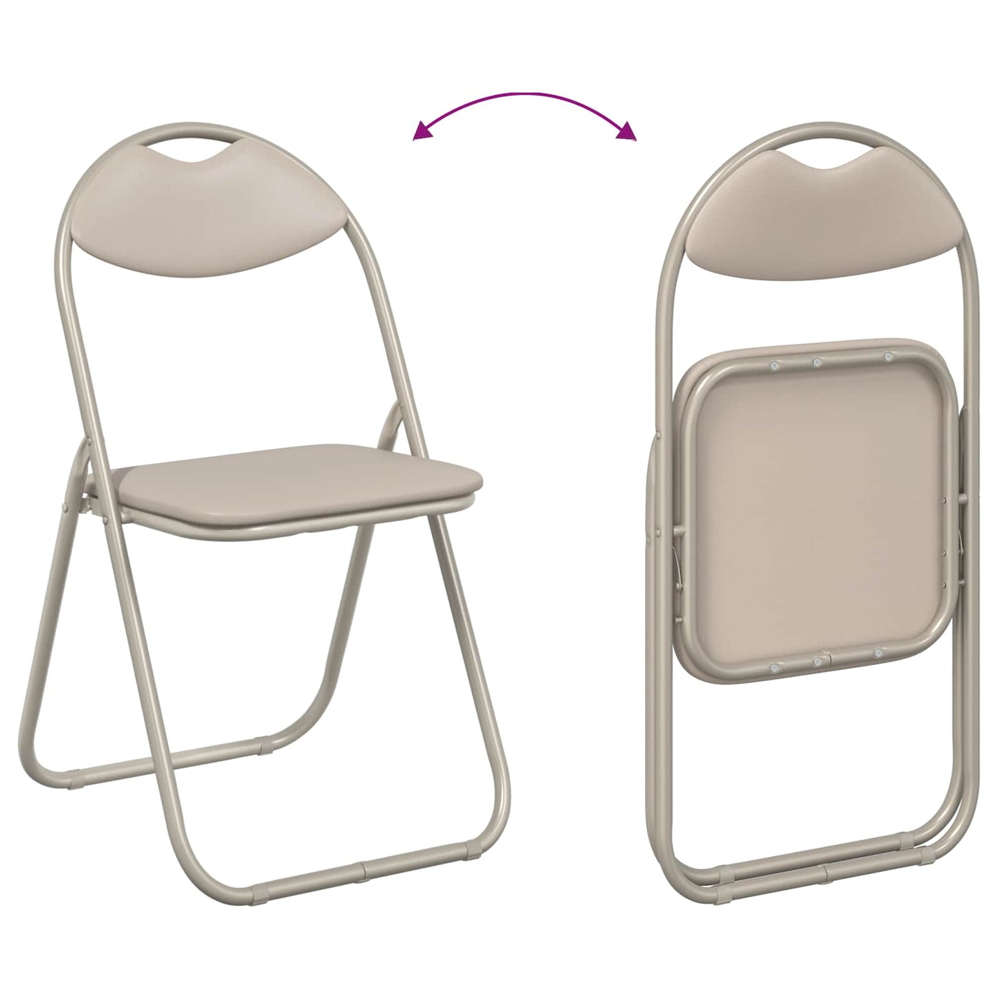 Folding Chair 8 pcs Sand 48 x 43.5 x 81 cm Faux Leather