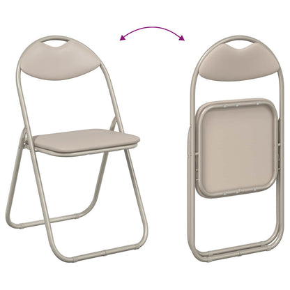 Folding Chair 8 pcs Sand 48 x 43.5 x 81 cm Faux Leather